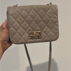 Nine West Quilted Beige Crossbody Bag